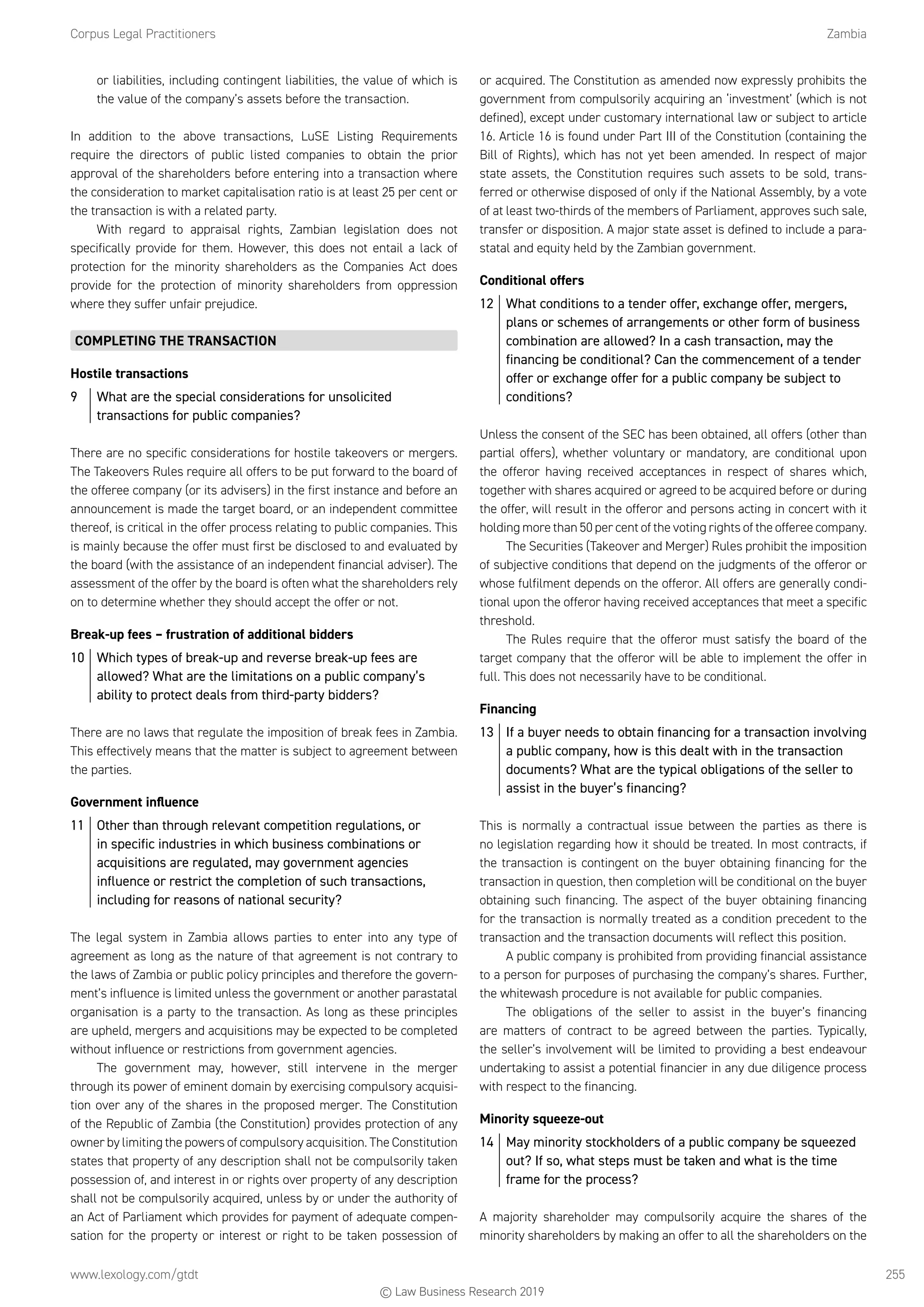 Getting the Deal Through: Public M&A