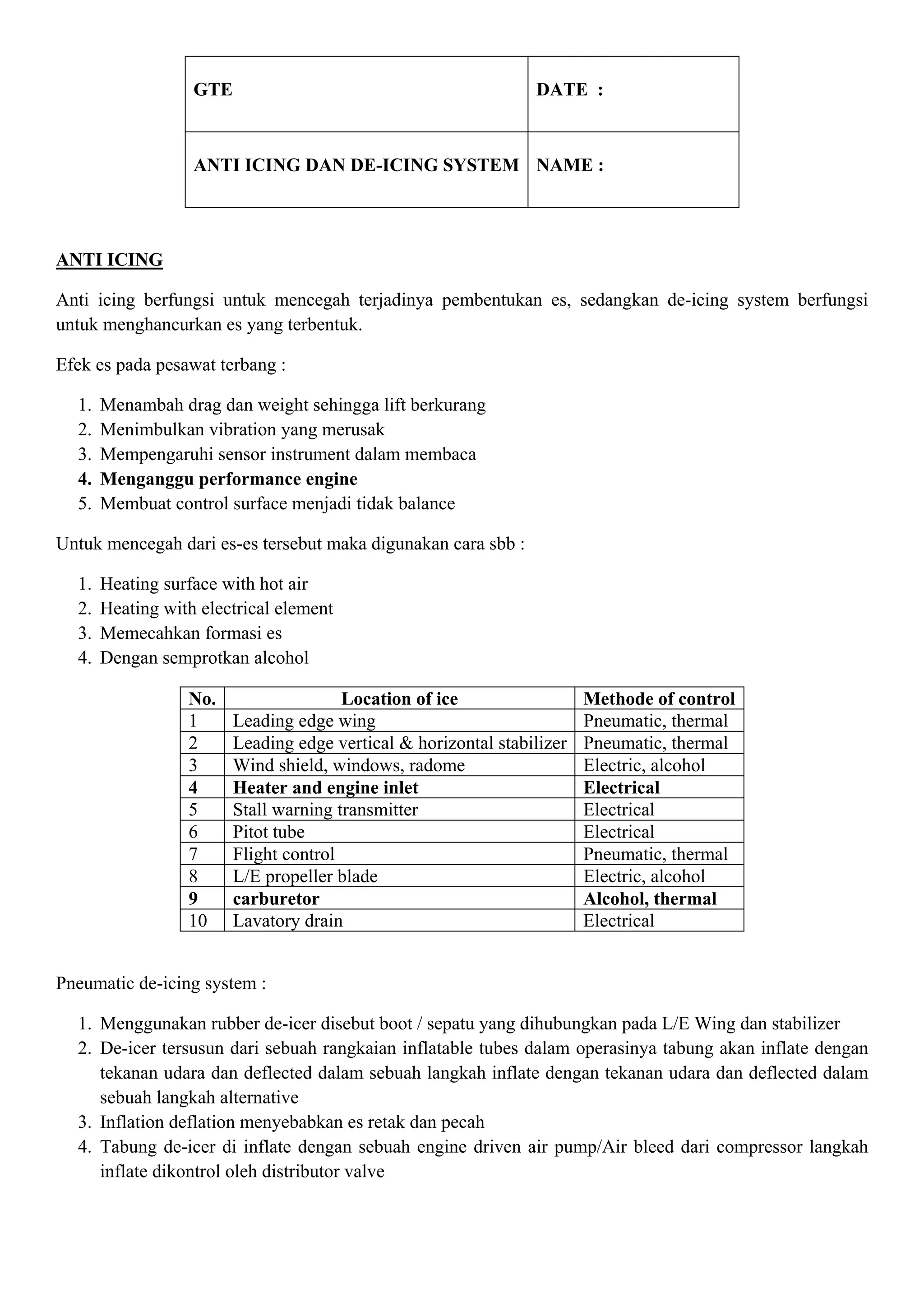 anti icing, gas turbine engine | PDF