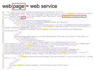 web page = web service 