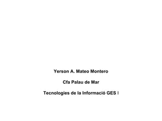 Yerson A. Mateo Montero

        Cfa Palau de Mar

Tecnologies de la Informació GES I
 