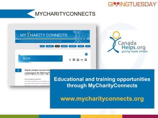 MYCHARITYCONNECTS

Educational and training opportunities
through MyCharityConnects

www.mycharityconnects.org

 