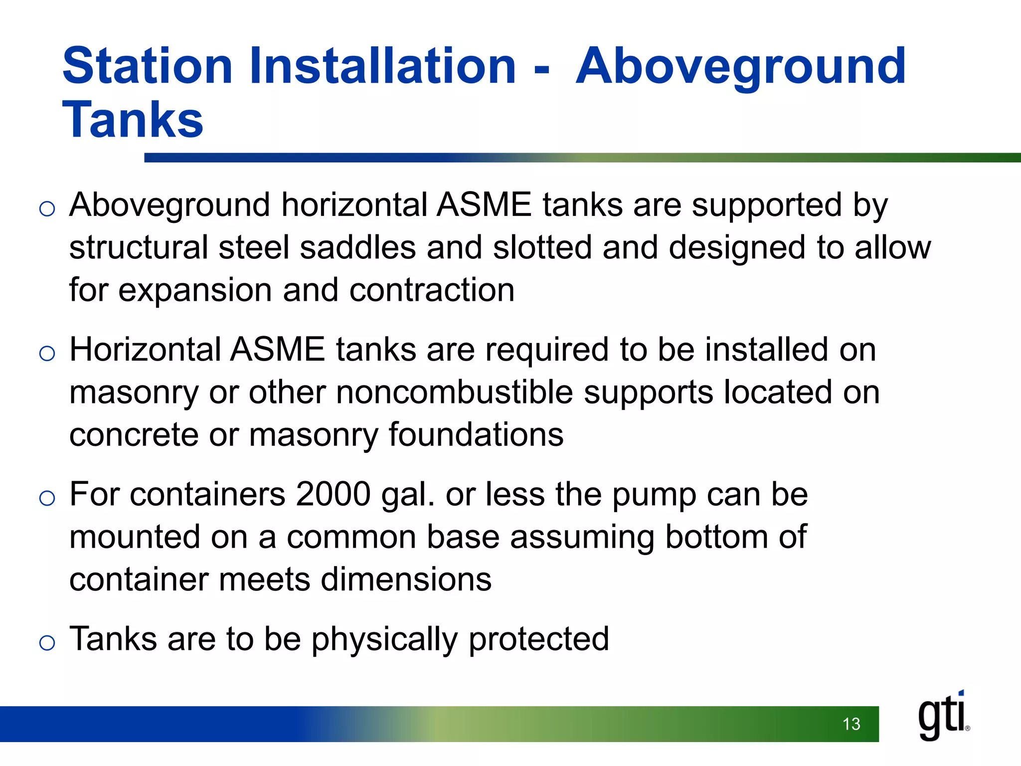 Tank Installation Table Gas Technology Institute, Boehlke Bottled Gas Corporation & AmeriGas ...