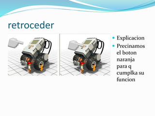 retroceder
Explicacion
Precinamos
el boton
naranja
para q
cumplka su
funcion
