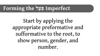 Preformative Numbers Gettting to Know פעל Verbs | PDF
