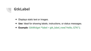GTK with C in real time example for beginners | PPTX