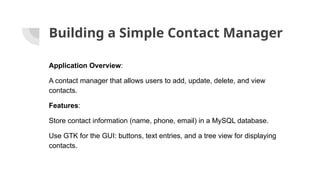 Mysql Contact GTK with MYSQL on C in real time example | PPTX