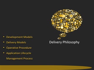 • Development Models
• Delivery Models                      Delivery Philosophy
• Operative Procedure
• Application Lifecycle
     Management Process

33                    Gateway TechnoLabs Pvt. Ltd.       Gateway Technolabs
 