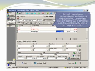 The Batch Function loads the dates and frequency for the current pay period.