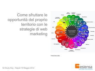 Come sfruttare le
     opportunità del proprio
            territorio con le
           strategie di web
                  marketing




                                       Fonte brian solis




Gt Study Day - Napoli 19 Maggio 2012                       more web, more business
 
