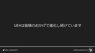 #gtmfjp2018
UE4は皆様のおかげで進化し続けています
 