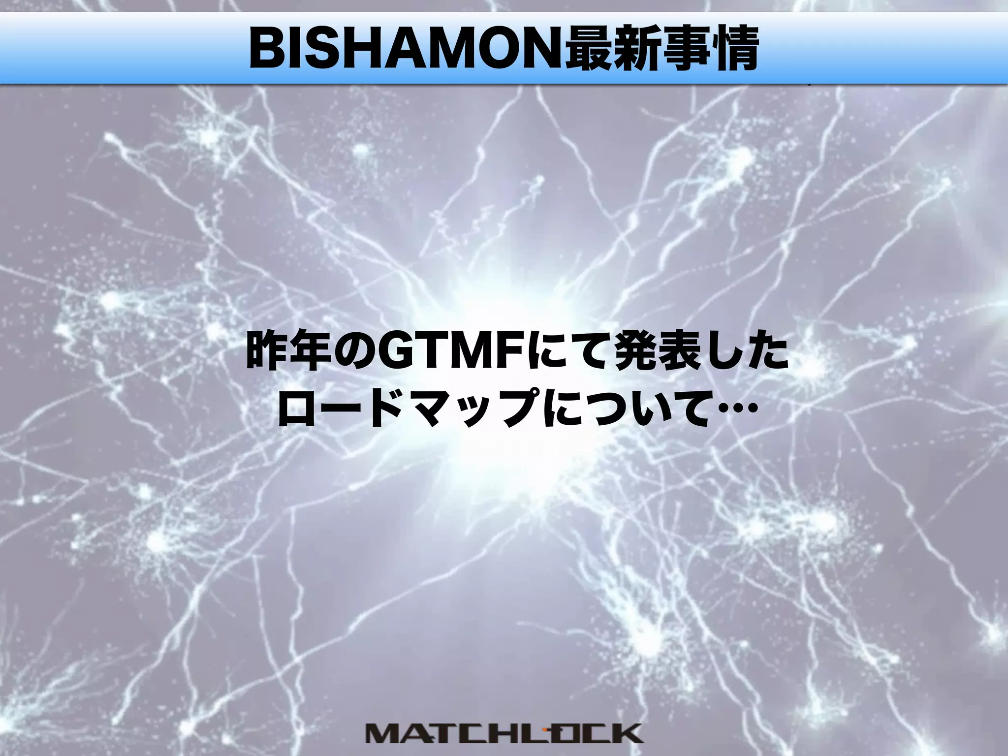 BISHAMON最新事情
昨年のGTMFにて発表した 
ロードマップについて…
 