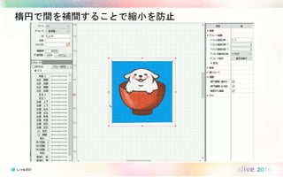 楕円で間を補間することで縮小を防止
 