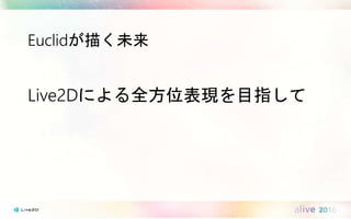 Euclidが描く未来
Live2Dによる全方位表現を目指して
 