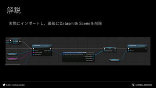 #UE4 | @UNREALENGINE
解説
実際にインポートし、最後にDatasmith Sceneを削除
 