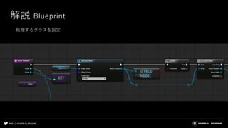 #UE4 | @UNREALENGINE
解説 Blueprint
処理するクラスを設定
 