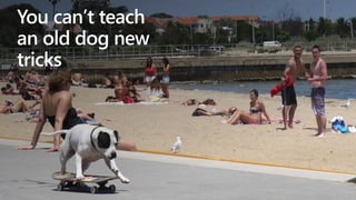 You can’t teach
an old dog new
tricks
 