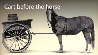Cart before the horse
 