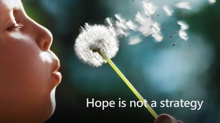 Hope is not a strategy
 