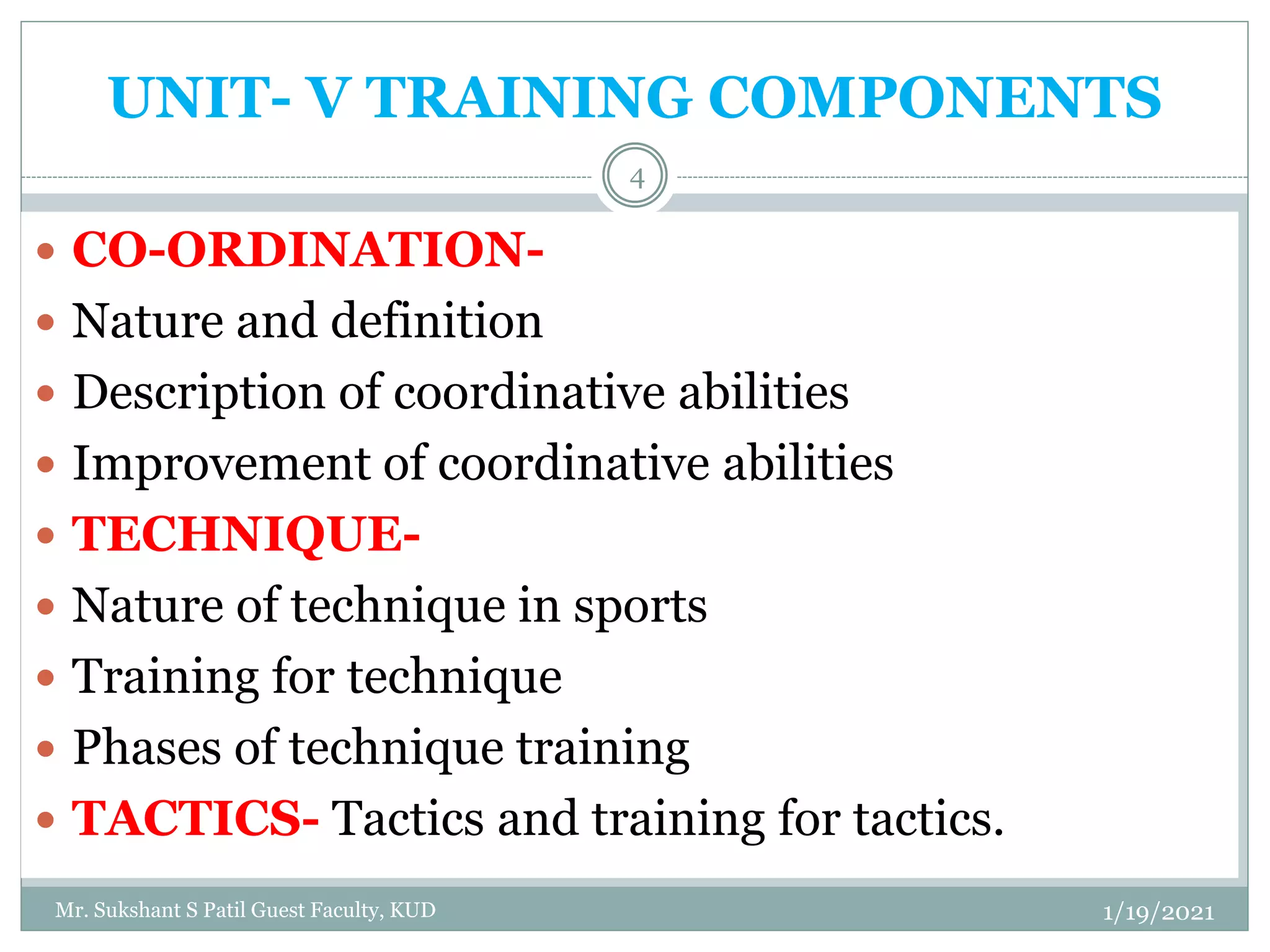 GTMT Training components