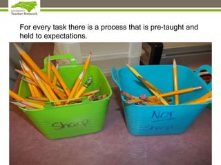 For every task there is a process that is pre-taught and
held to expectations.
 