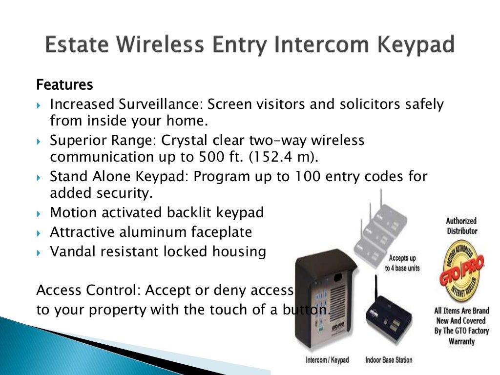 Gto access systems gto openers gto wireless keypad