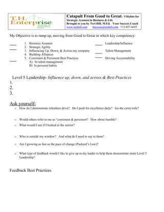 Friday Best Practices - BE 2.0 and Level 5 Leadership