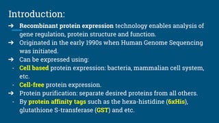 High level expression and Purification of recombinant proteins (Group 8) |  PDF