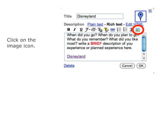 Click on the
image icon.
 
