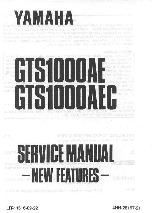 Yamaha Gts1000 Ae Aec 94 Service Manual New Features
