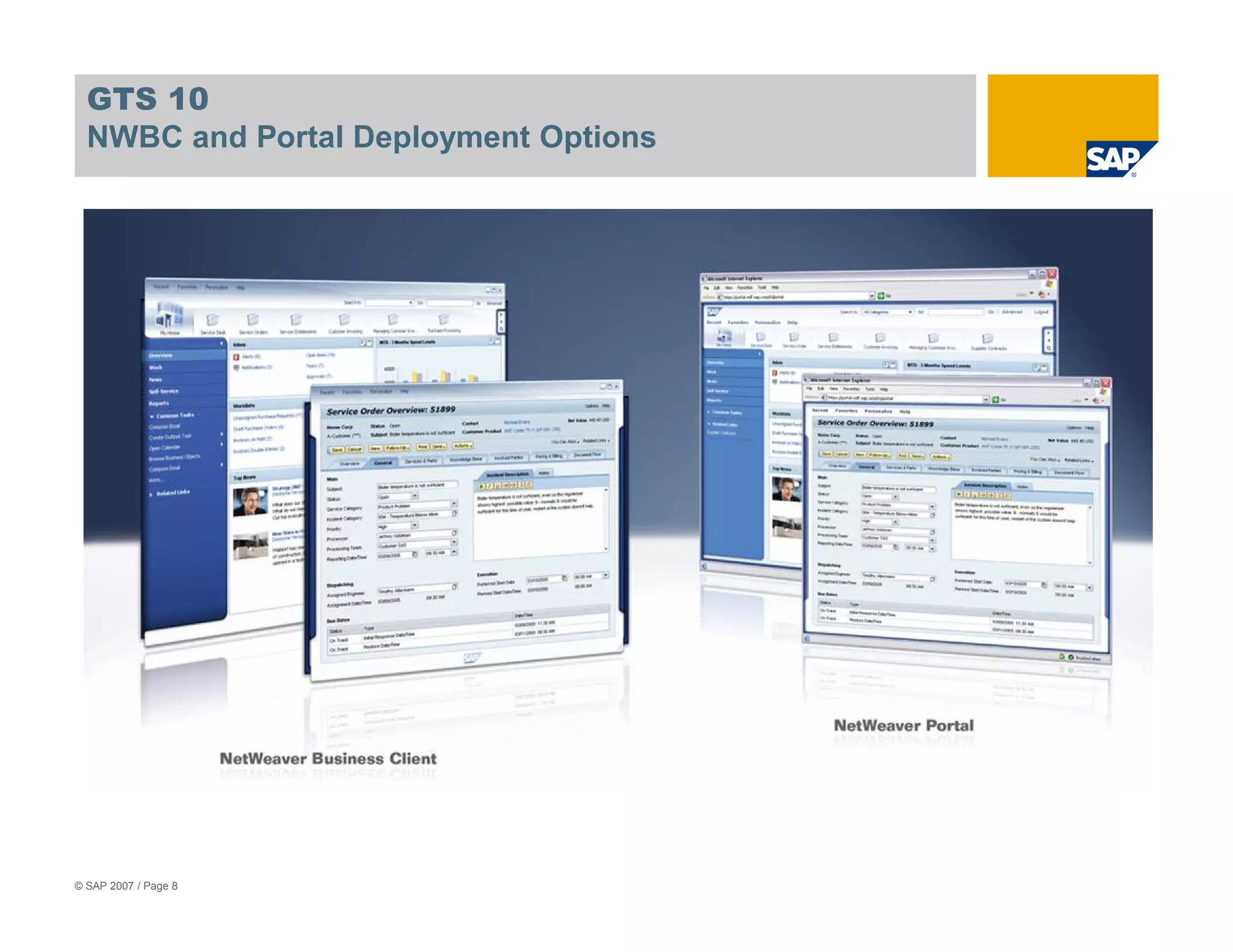 GTS 10
  NWBC and Portal Deployment Options




© SAP 2007 / Page 8
 