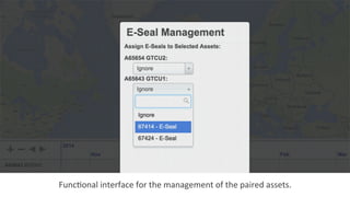Func2onal	
  interface	
  for	
  the	
  management	
  of	
  the	
  paired	
  assets.	
  
 