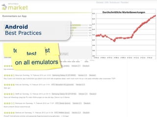 Android
Best Practices


   test      test
       test
   on all emulators
 