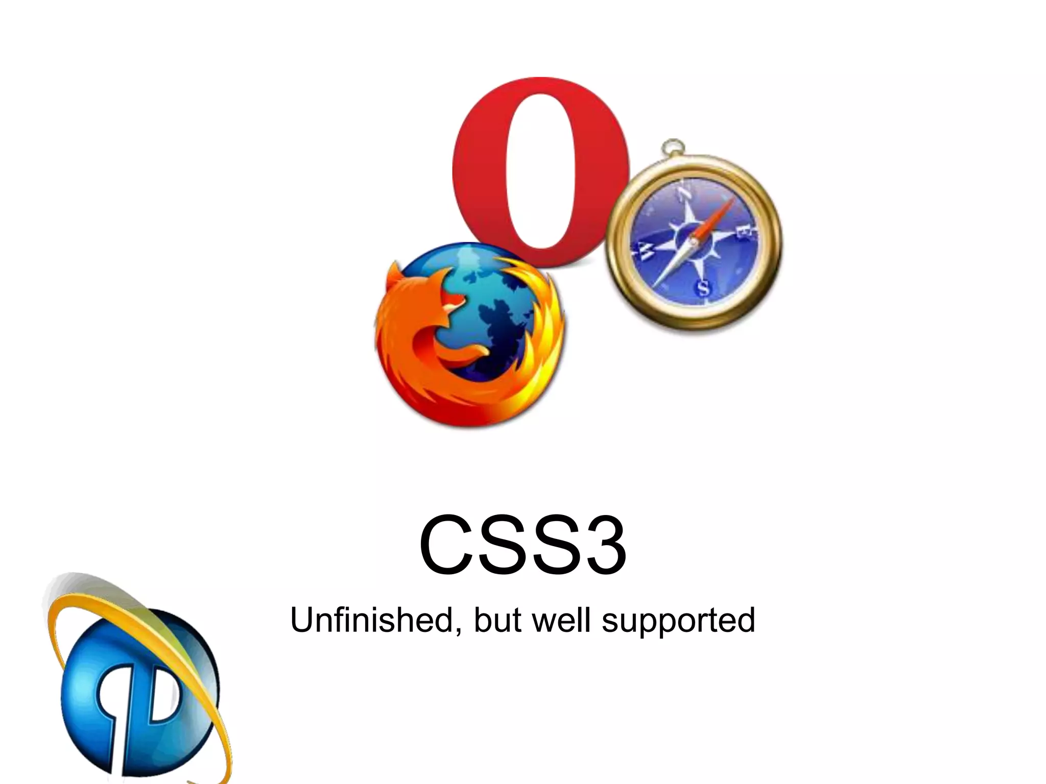 CSS3Unfinished, but well supported