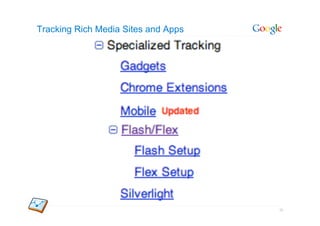 Tracking Rich Media Sites and Apps




                                     36
 