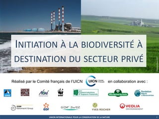 1 Initiation à la biodiversité à destination du secteur privé ©Médiathèque EDF ©Médiathèque EDF Réalisé par le Comité français de l’UICN                       en collaboration avec : 