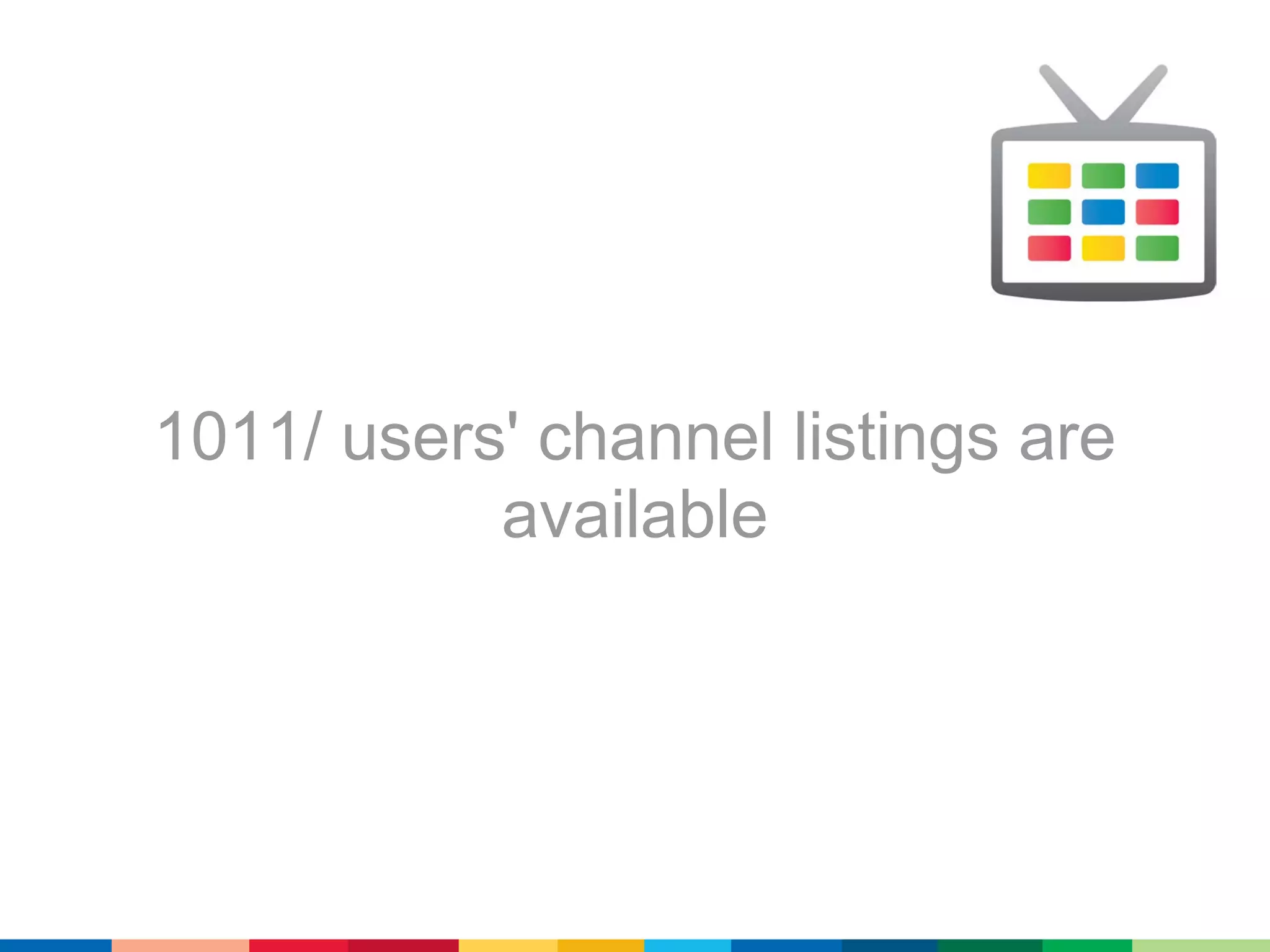 1011/ users' channel listings are
           available
 