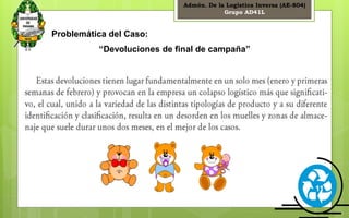 Admón. De la Logística Inversa (AE-804) 
Grupo AD41L 
11 
Problemática del Caso: 
“Devoluciones de final de campaña” 
 