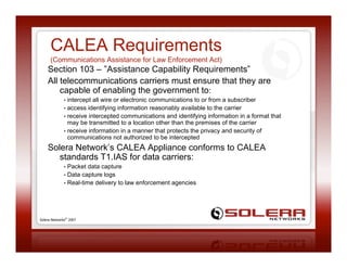 GigamonU - Solera Blend Riches, Packet Record and Playback Appliances