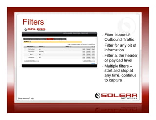 GigamonU - Solera Blend Riches, Packet Record and Playback Appliances