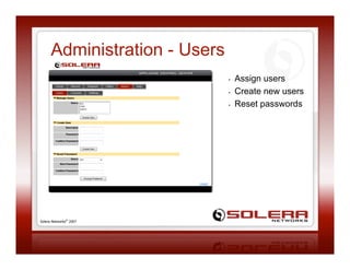GigamonU - Solera Blend Riches, Packet Record and Playback Appliances