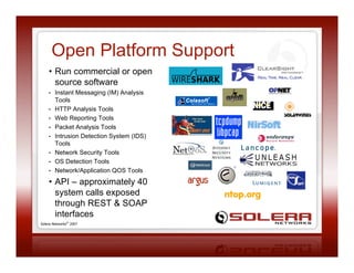 GigamonU - Solera Blend Riches, Packet Record and Playback Appliances