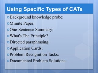 Classroom assessment techniques | PPTX