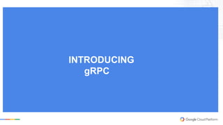 INTRODUCING
gRPC
 