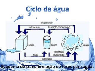 Esquema de transformação de fases para água. BEATRIZ GABRIELA 
 