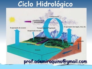 Ciclo Hidrológico




 prof.ademiraquino@gmail.com
 