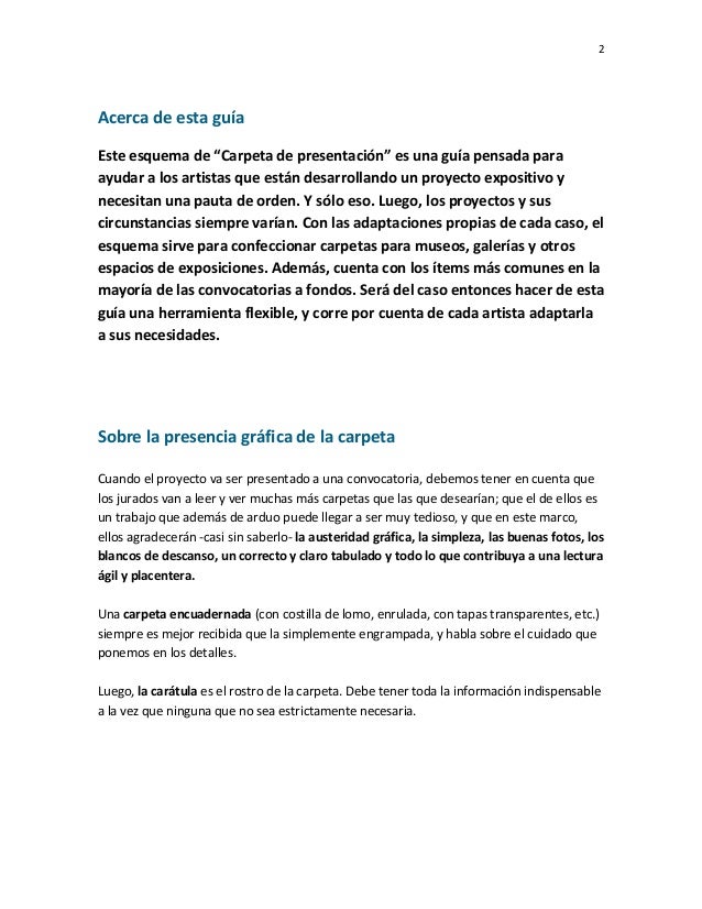 Guía básicaparalapresentacióndeunproyectoartístico