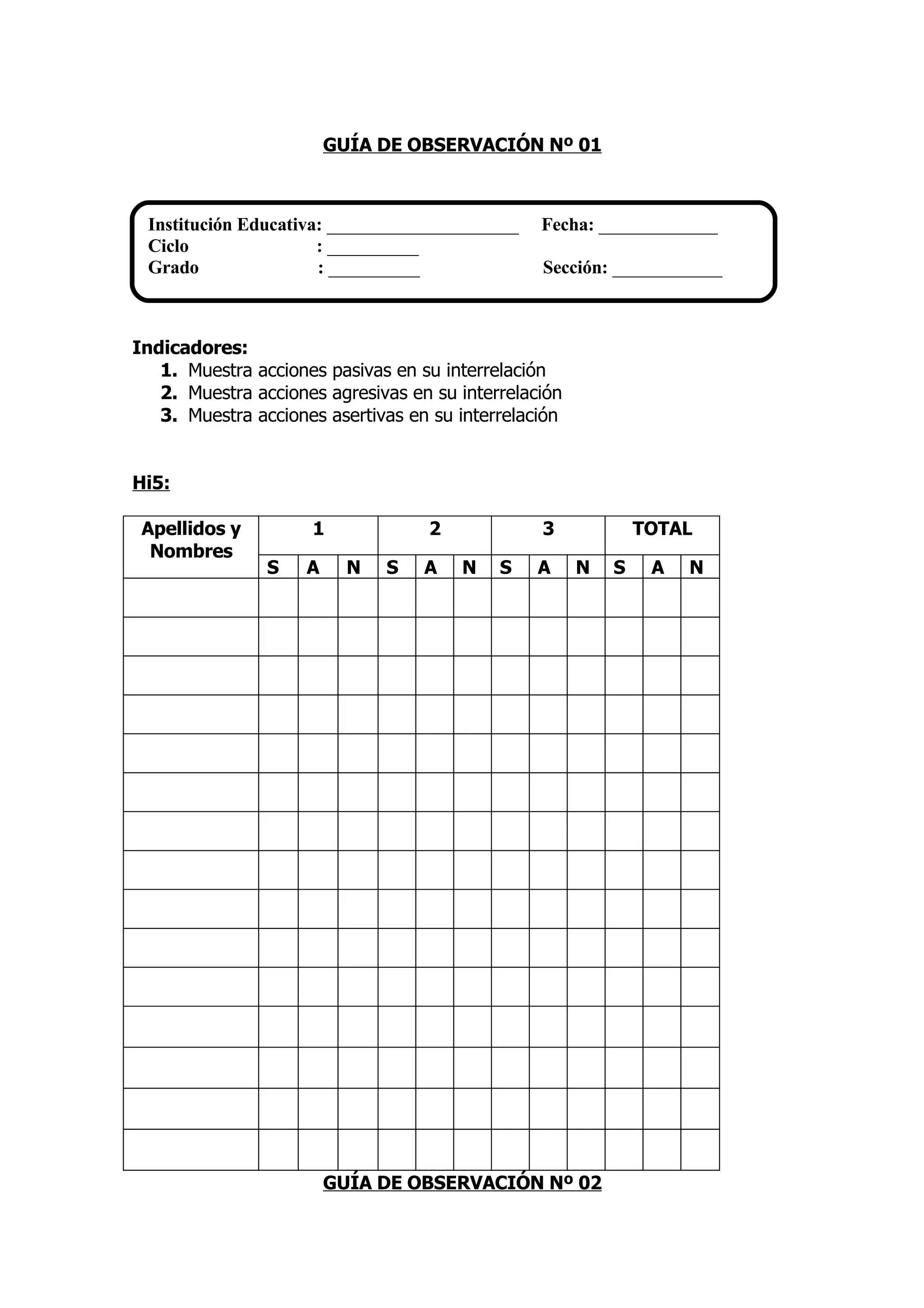 GuíA De ObservacióN