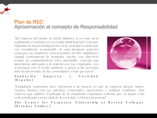 Plan De Rsc Guía para preparar un Plan de Responsabilidad Social Corporativa | PPT