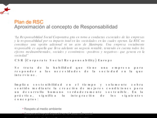 Plan De Rsc Guía para preparar un Plan de Responsabilidad Social Corporativa | PPT