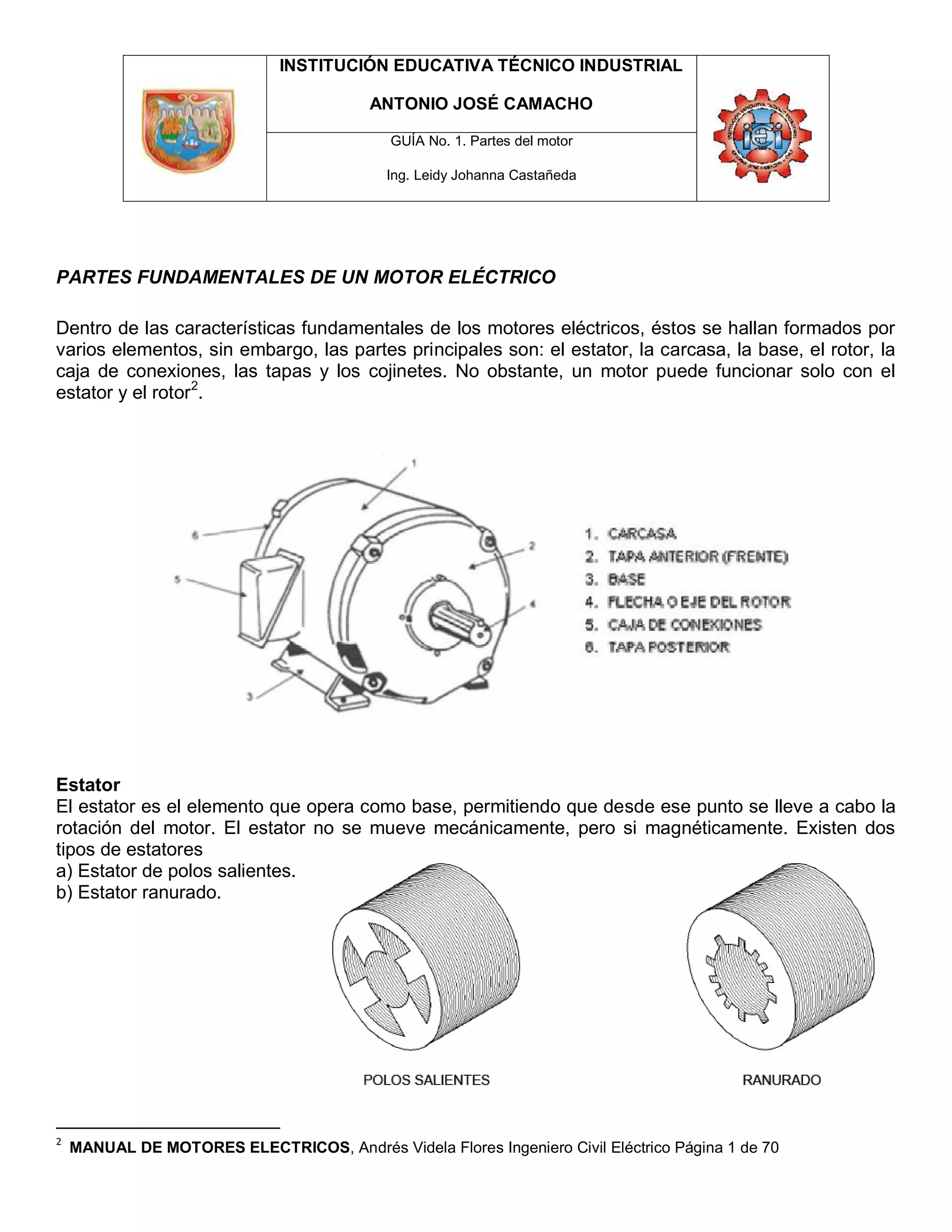 Guía 1. partes del motor electrico | PDF